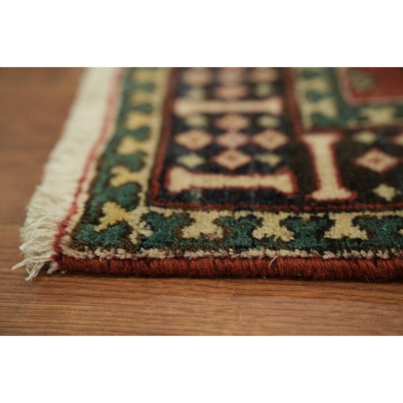Hand Knotted Oriental 100% Wool Carpet Traditional Tribal Red Tabriz Runner Rug - 14' 6'' X 3' 7''
