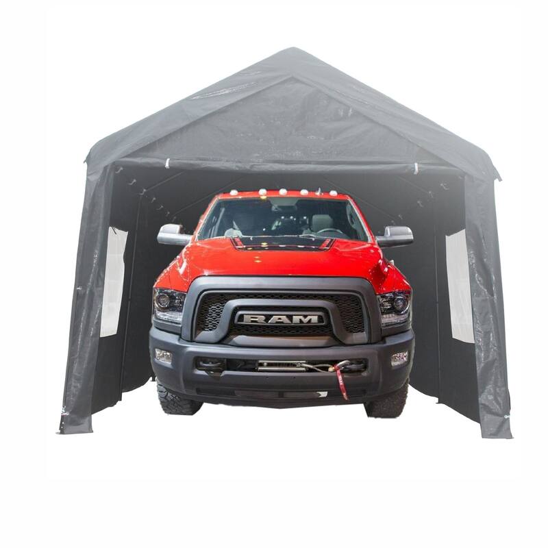 10 ft. x 20 ft. Gray Heavy Duty Garage with Iron Frame without Floor
