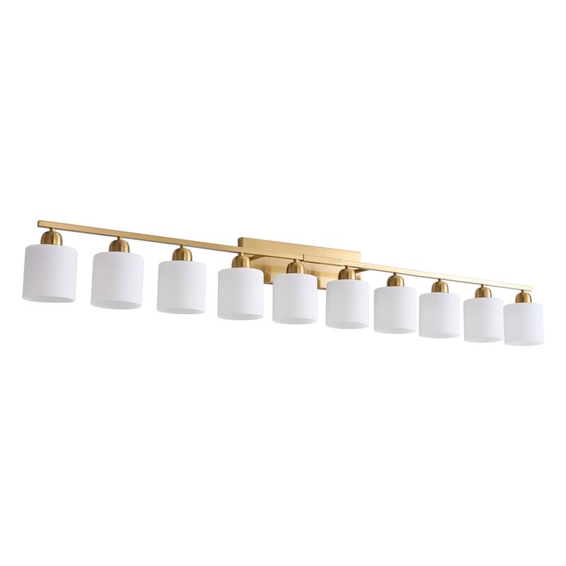 10-Light Bathroom Vanity Lights Over Mirror, 65.4 inch Vanity Lights Fixtures with Glass Shades Modern Vanity Lights