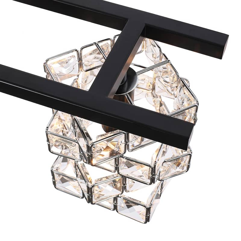 Mosaic Crystal Cube Shade Linear Bathroom Vanity Light
