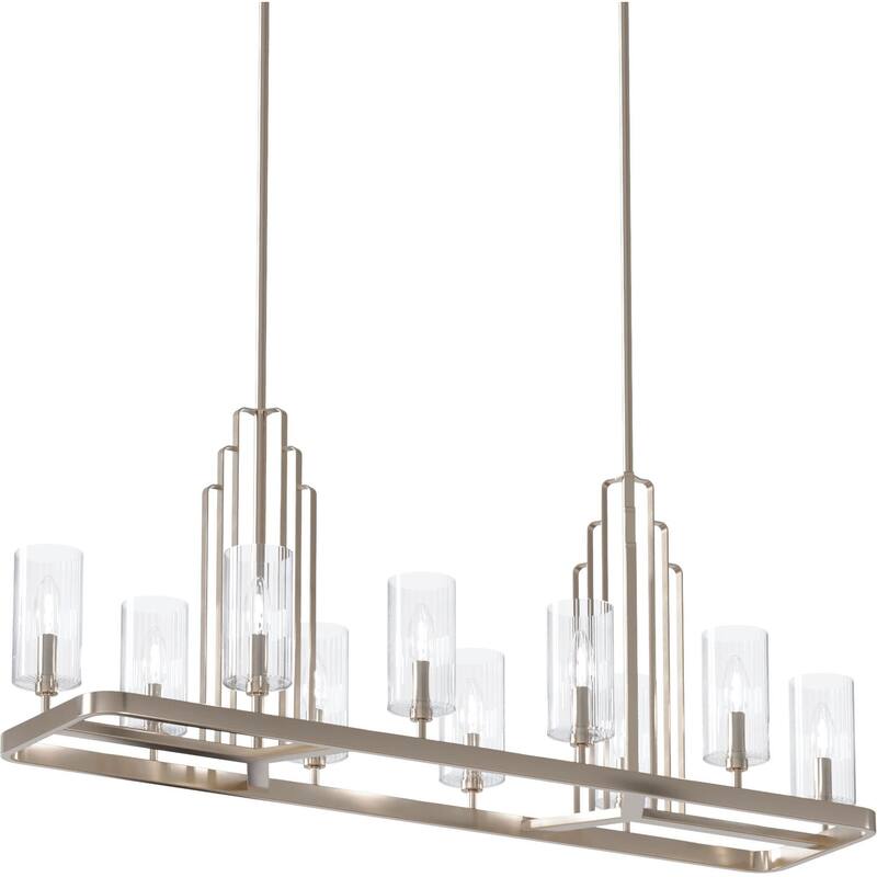 Kichler 52413 Kimrose 10 Light 45" Wide Linear Chandelier - Polished Nickel