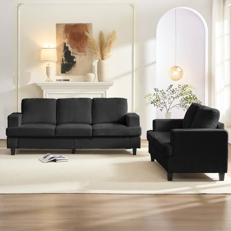 Mixoy Chenille 3 Piece Living Room Sofa Set,3-Seat Sofa/Loveseat/Armchair Sofa Sets,Modular Sectional Couch Furniture Sets