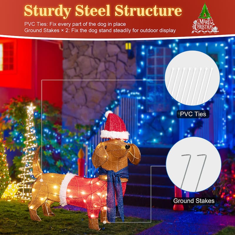 Futzca Christmas Light Holiday Reindeer & Sleigh
