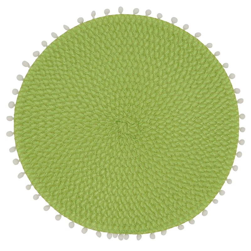 Pom Pom Design Placemats (Set of 4) - Set of 4 - Lime - 15"x15"