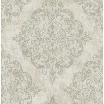 Seabrook Designs Atelier Damask Unpasted Wallpaper