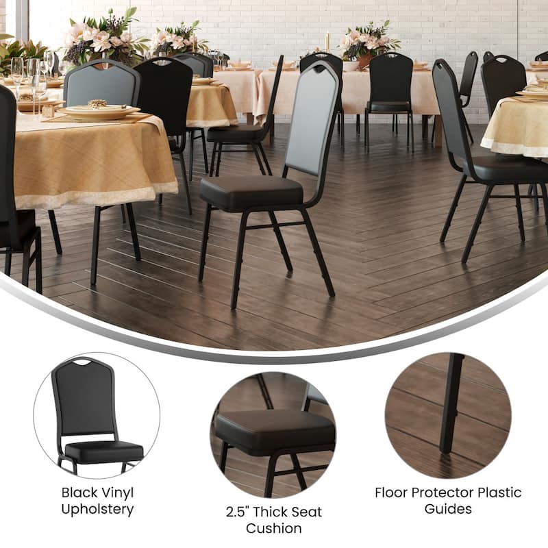 4 Pack Crown Back Stacking Banquet Chair - 20.25"D x 17.25"W x 38"H