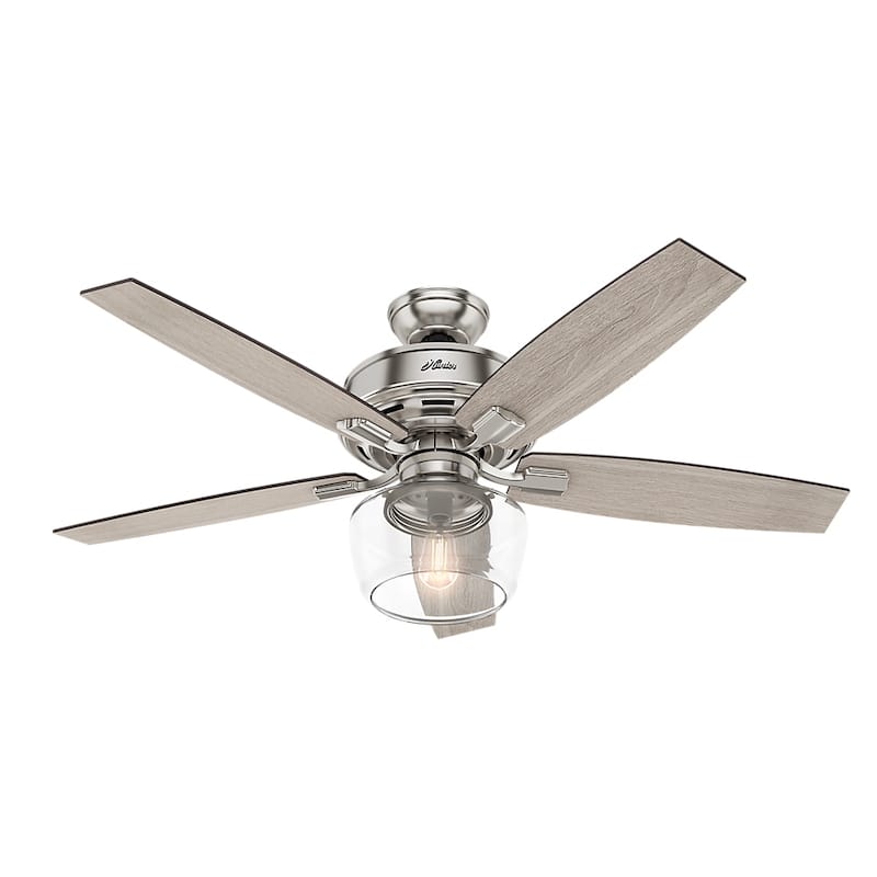 Hunter 52" Bennett Ceiling Fan with Bowl LED Light Kit and Handheld Remote - Transitional, Modern Farmhouse