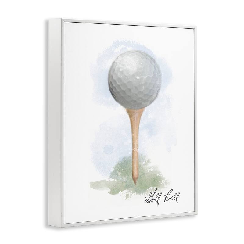 Stupell Soft Pastel Golf on Tee Framed Giclee Art Design By Matthew Piotrowicz