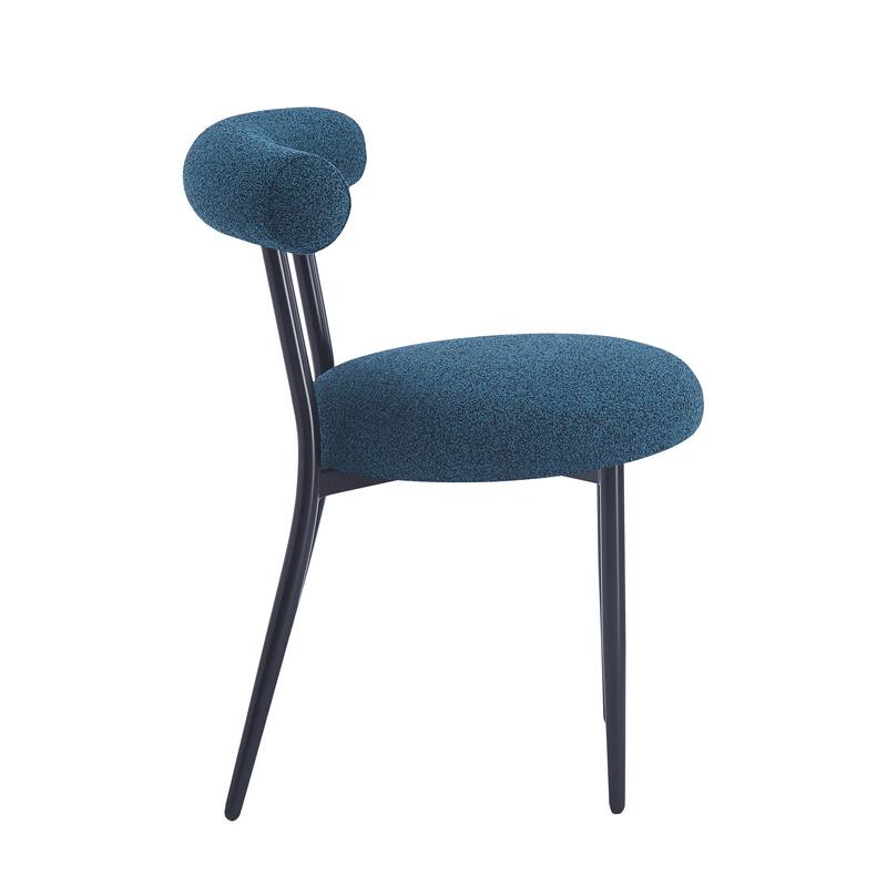 Open Back Upholstered Dining Chair Set of 2 Modern Kitchen Chairs with Metal, Fabric Dining Room Chairs for Living Room