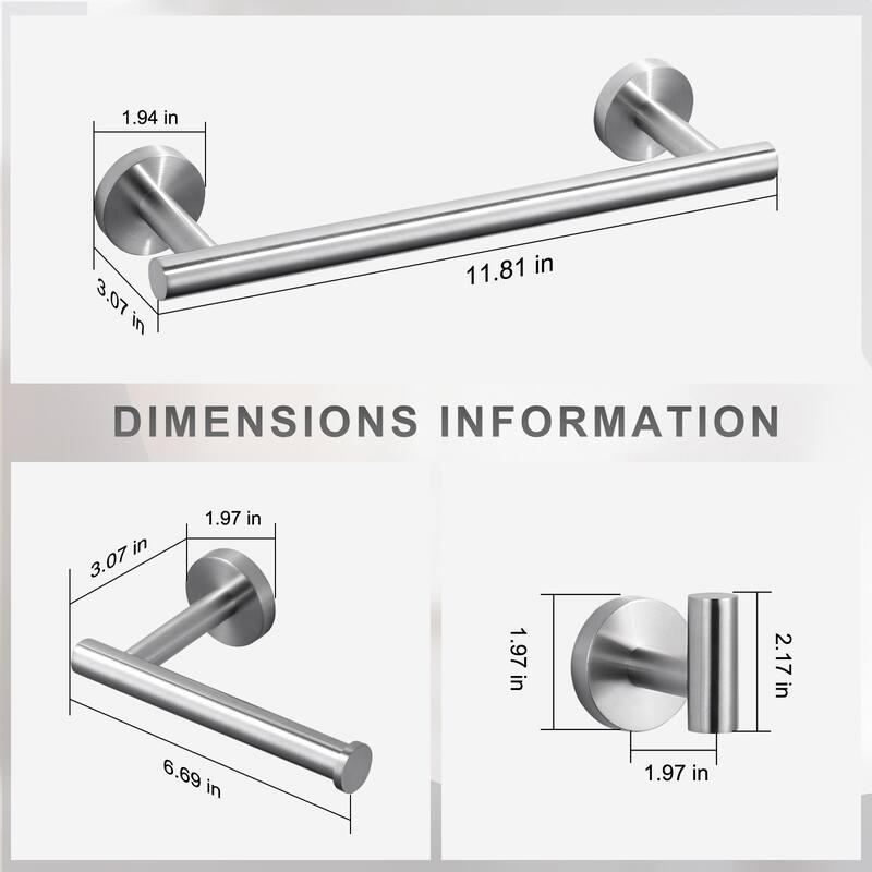 WOWOW 3-Pieces Bathroom Hardware Set