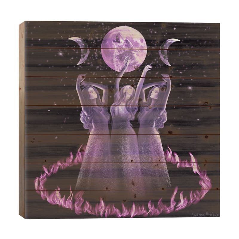 Sisters Print On Wood by Andrea Hrnjak - Multi-Color - 26x26x1.5