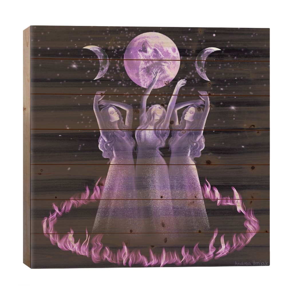 Sisters Print On Wood by Andrea Hrnjak - Multi-Color