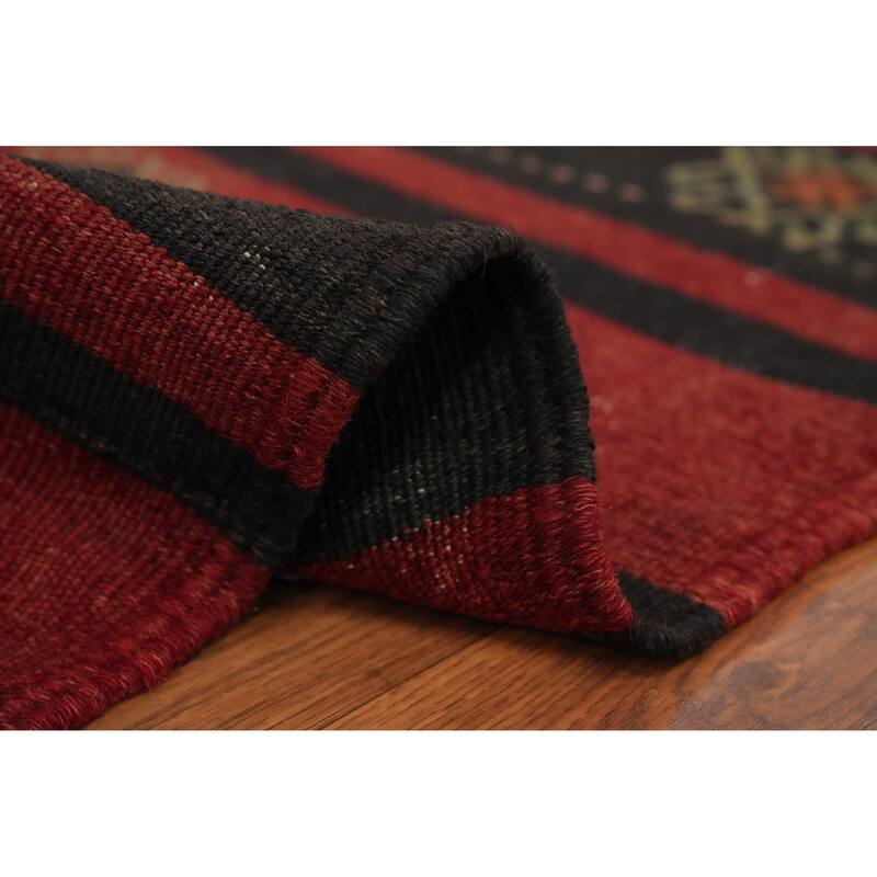 Hand Woven Oriental 100% Wool Carpet Southwestern Tribal Multi-Colored Kilim Area Rug - 9' 6'' X 5' 10''