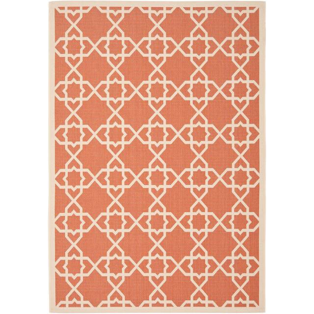 SAFAVIEH Courtyard Lawanda Trellis Indoor/ Outdoor Waterproof Patio Backyard Rug
