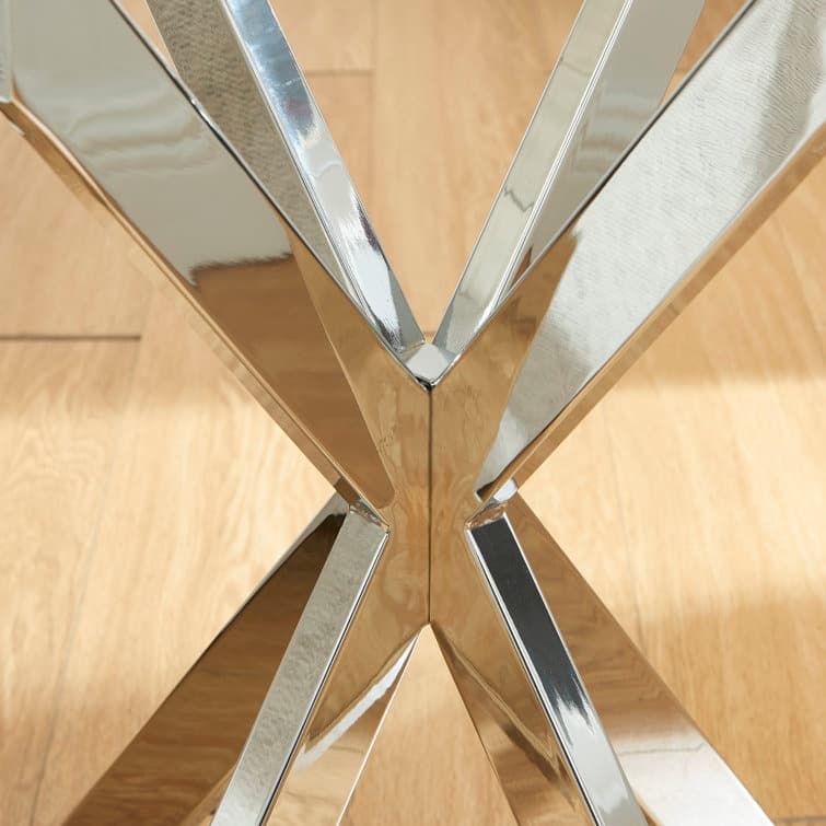 19.7" End Table With Glass Top