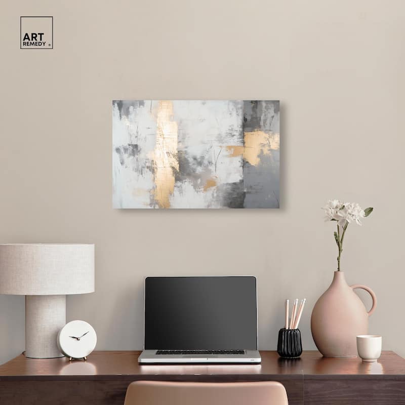 Gilded Gray III Canvas by Art Remedy, Gallery Wrapped
