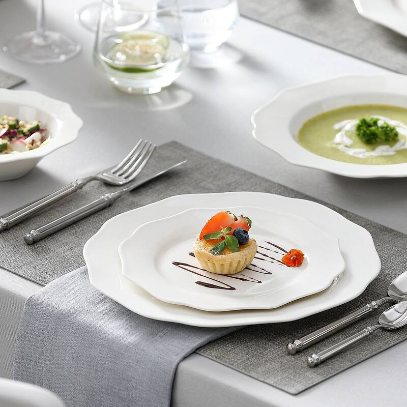 MALACASA 16-Piece New Bone China Dinnerware Set, Service for 4