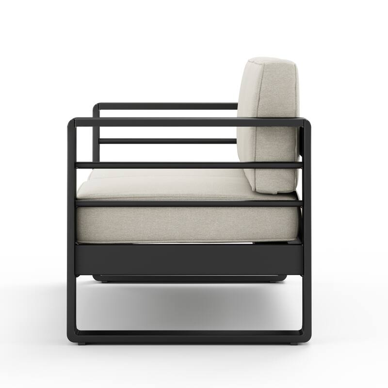Maya Bay Aluminum Outdoor Loveseat with Cushions by Christopher Knight Home