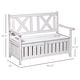 preview thumbnail 7 of 18, 29 Gallon Garden Storage Bench with Waterproof Frame, Large Entryway Deck Box w/ Unique X-Shape Back, Louvered Side Panels