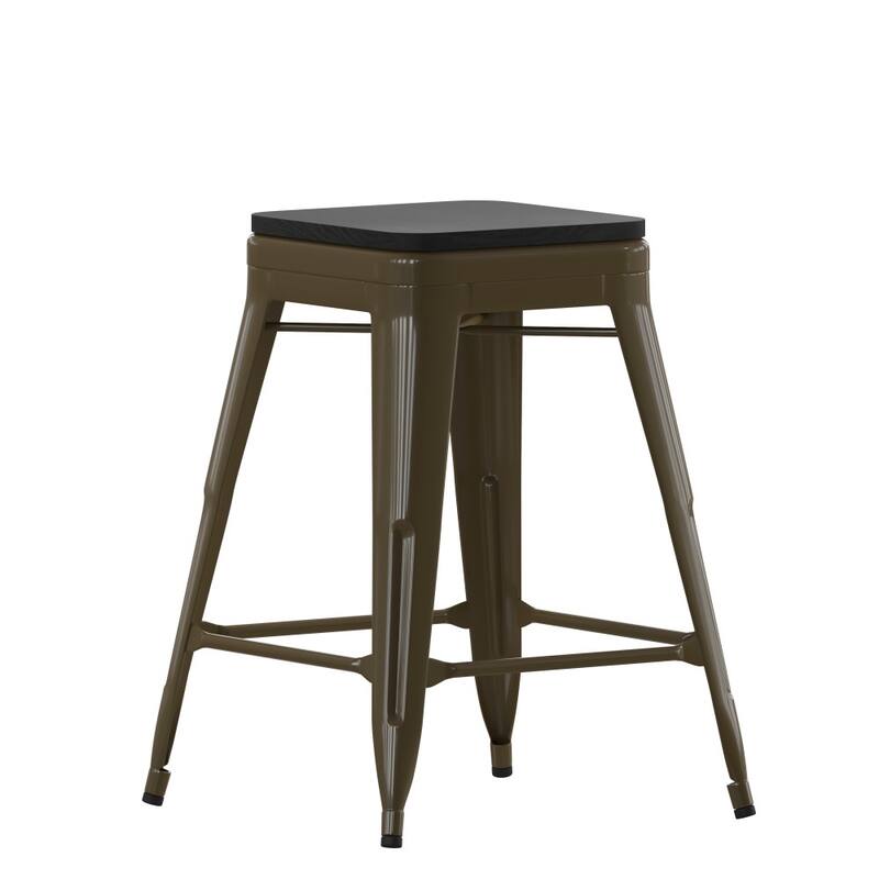 All-Weather Backless Commercial Bar Stool with Poly Resin Seat