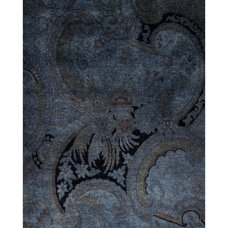 Overdyed, One-of-a-Kind Hand-Knotted Area Rug - Gray - 10' 3" x 17' 4"