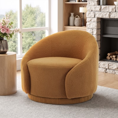 35" Wide 360-Degree Swivel Accent Barrel Chair