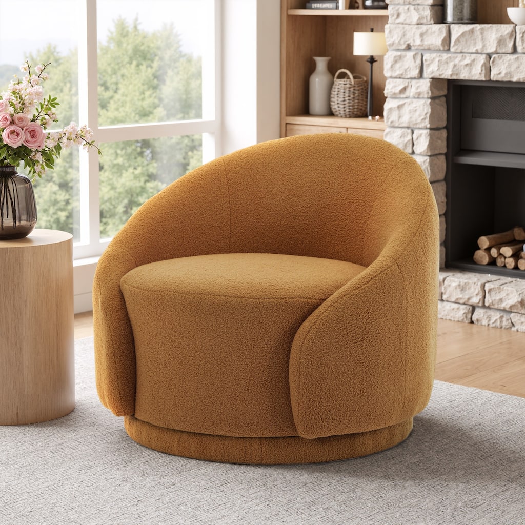 35" Wide 360-Degree Swivel Accent Barrel Chair