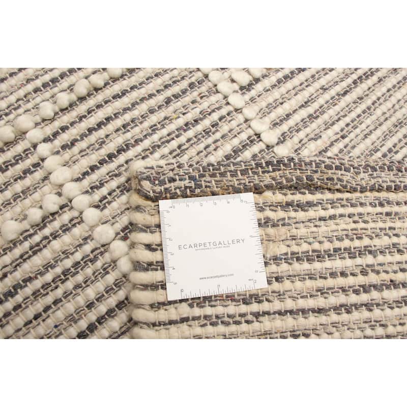 ECARPETGALLERY Braid weave Sienna Cream Wool Rug - 5'0 x 7'10