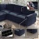 preview thumbnail 79 of 109, Homy Casa Chenille Sleeper Sectional Sofa with Pull-Out Bed