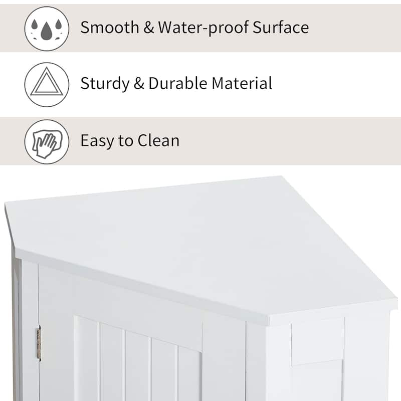 31" Wood 1-door Bathroom Cabinet with Interior Shelves