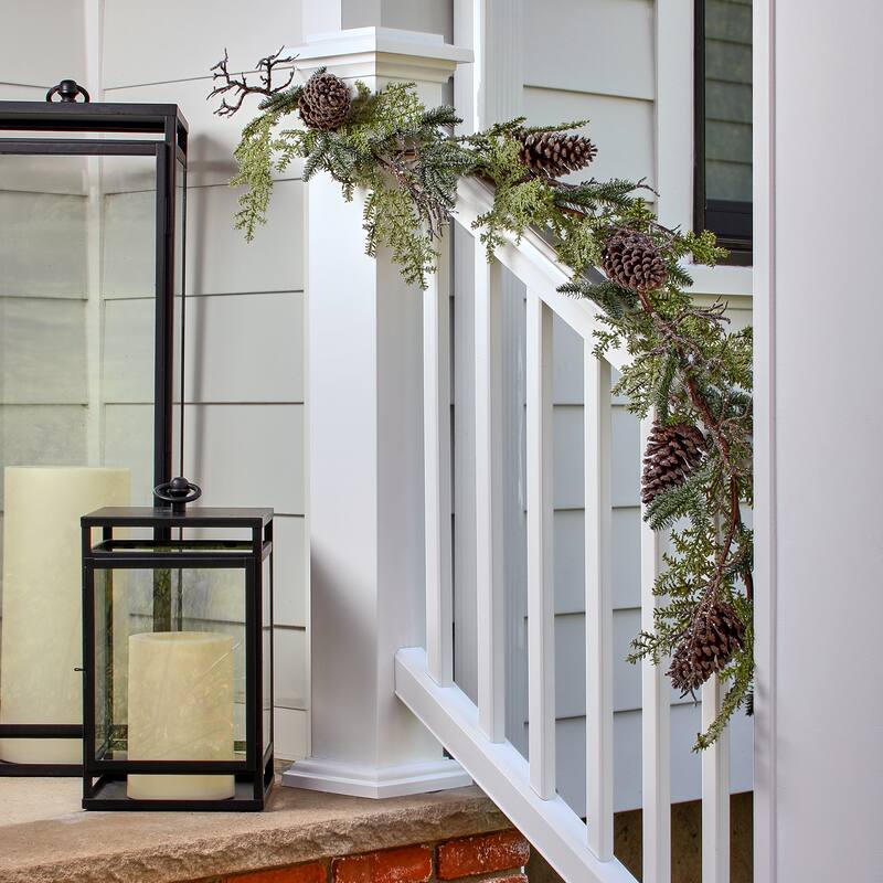 60" Iced Nothwood Evergreen Pinecone Garland