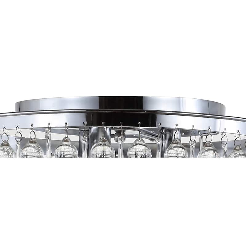 Marc 16" Metal/Crystal LED Flush Mount, by JONATHAN Y