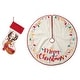 preview thumbnail 46 of 51, Glitzhome 21"L LED Embroidered Linen Reindeer Cat Dog Christmas Stockings