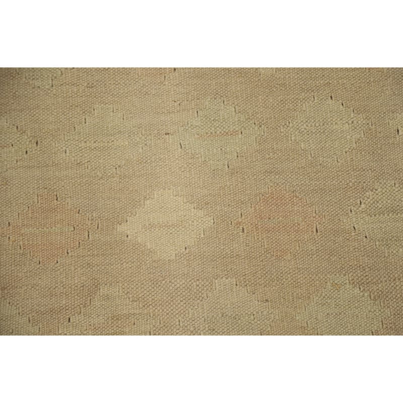 Hand Woven Oriental 100% Wool Carpet Southwestern Tribal Beige & Ivories Kilim Area Rug - 5' 8'' X 4' 0''