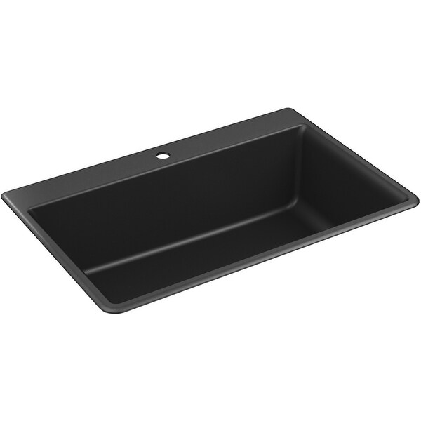 Kohler K-8437-1 Kennon 33" Neoroc Single Basin Drop In or Undermount Kitchen Sink with Single Faucet Hole