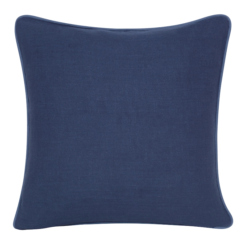 Sevita Coral Red/Ensign Blue Transitional Animal-Print Cotton Throw Pillow, 20" x 20"