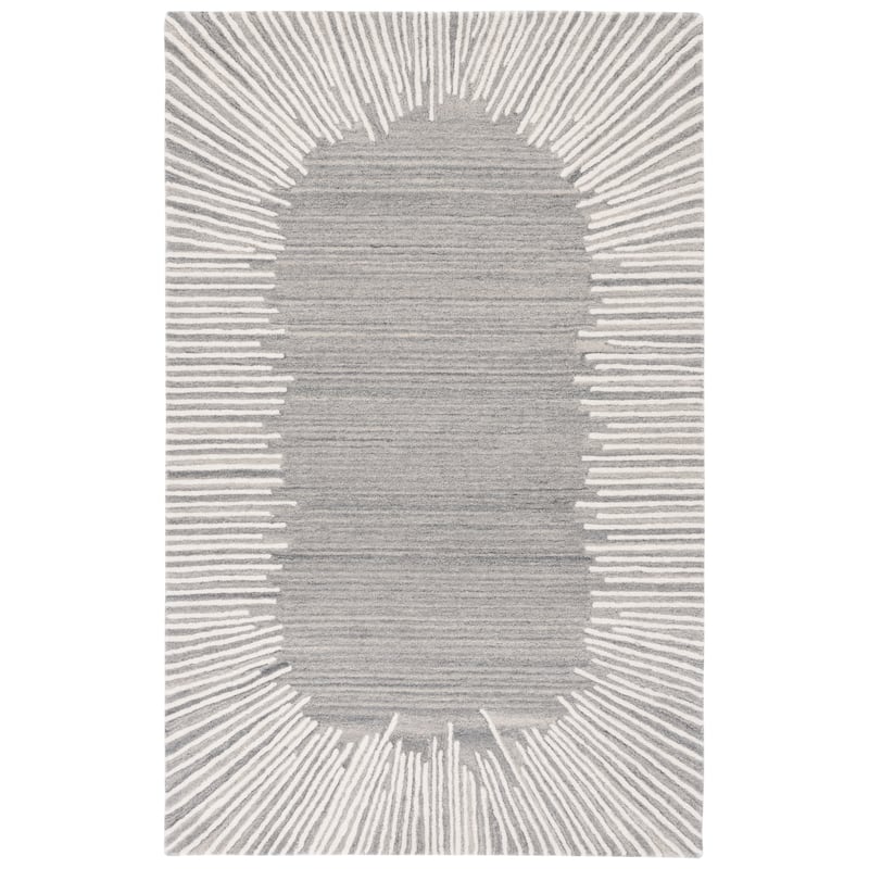 SAFAVIEH Handmade Fifth Avenue Corianna Modern New Zealand Wool - 5' x 5' Square - Grey/Ivory