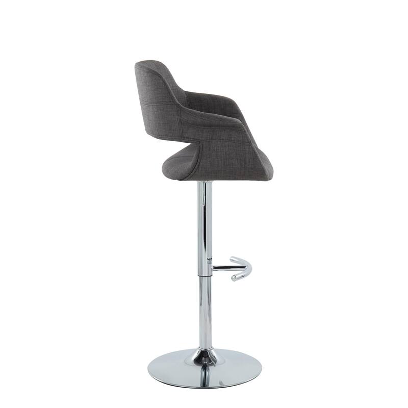 Lumisource Barstool with Swivel in Black and Charcoal, Set of 2 - 19"Lx23.5"Wx39-47.5"H