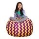 preview thumbnail 160 of 192, Kids' Stuffed Animal Storage Bean Bag Chair Cover or Toy Organizer 38 Inches Large - Pattern Chevron Purple and Yellow