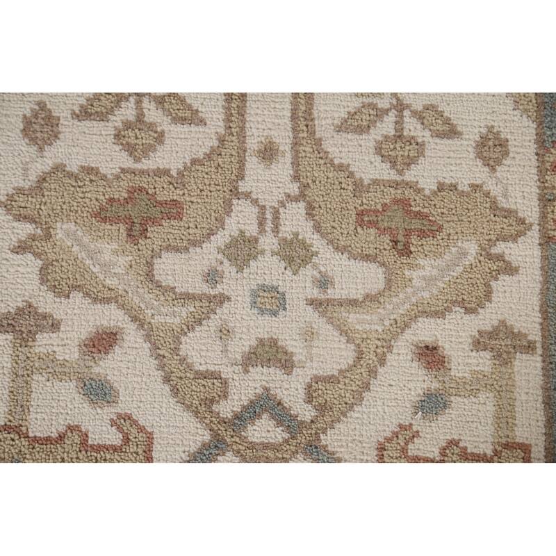 Ivory Oushak Oriental Runner Rug Handmade Wool Carpet - 2'6"x 9'10"