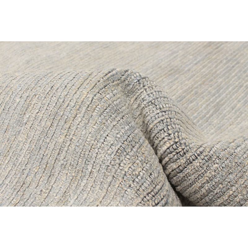 ECARPETGALLERY Hand-knotted Opulence Blue Jute Rug - 3'1 x 13'7