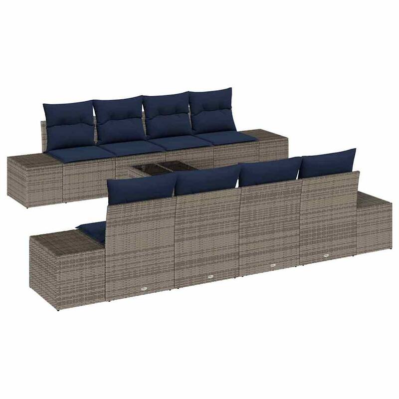 vidaXL 9 Piece Garden Sofa Set with Cushions - 115.7×24.4×27.2