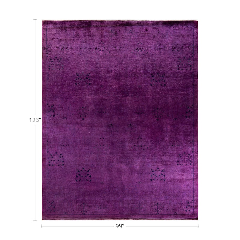 Fine Vibrance, One-of-a-Kind Hand-Knotted Area Rug - Purple, 8' 3" x 10' 3" - 8' 3" x 10' 3"