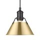 preview thumbnail 1 of 0, Yep by Golden Lighting Orwell 1-light 8in Pendant in Matte Black and Brushed Champagne Brass shade