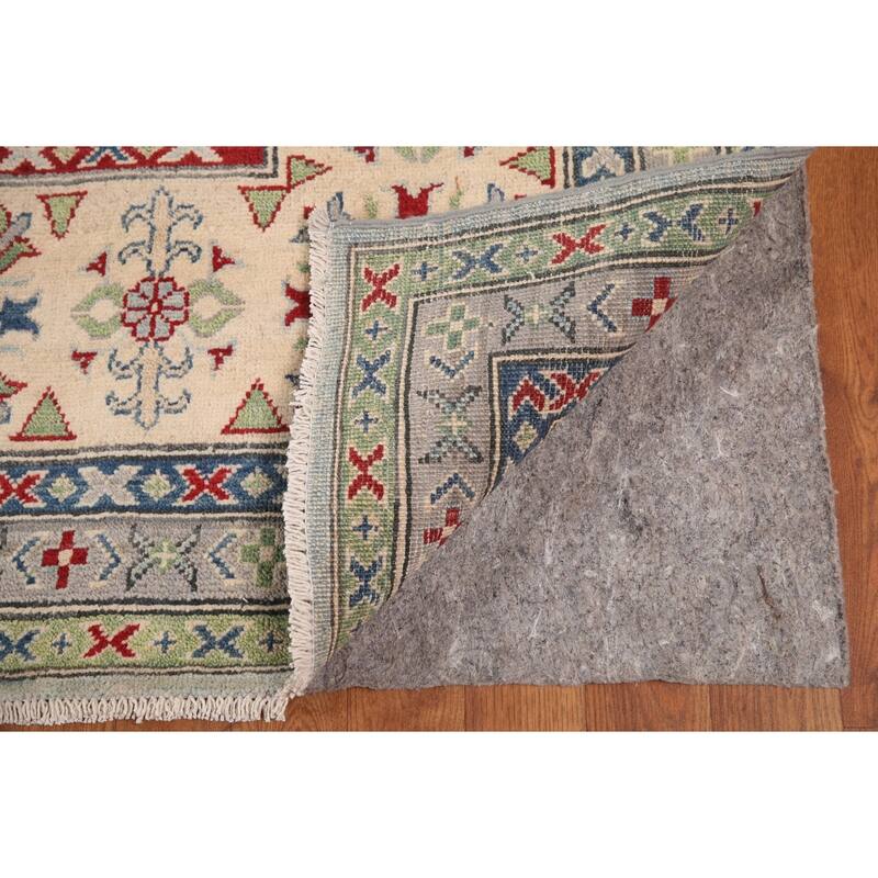 Hand Knotted Oriental 100% Wool Carpet Traditional Geometric Navy Blue & Blues Kazak Area Rug - 16' 3'' X 9' 9''