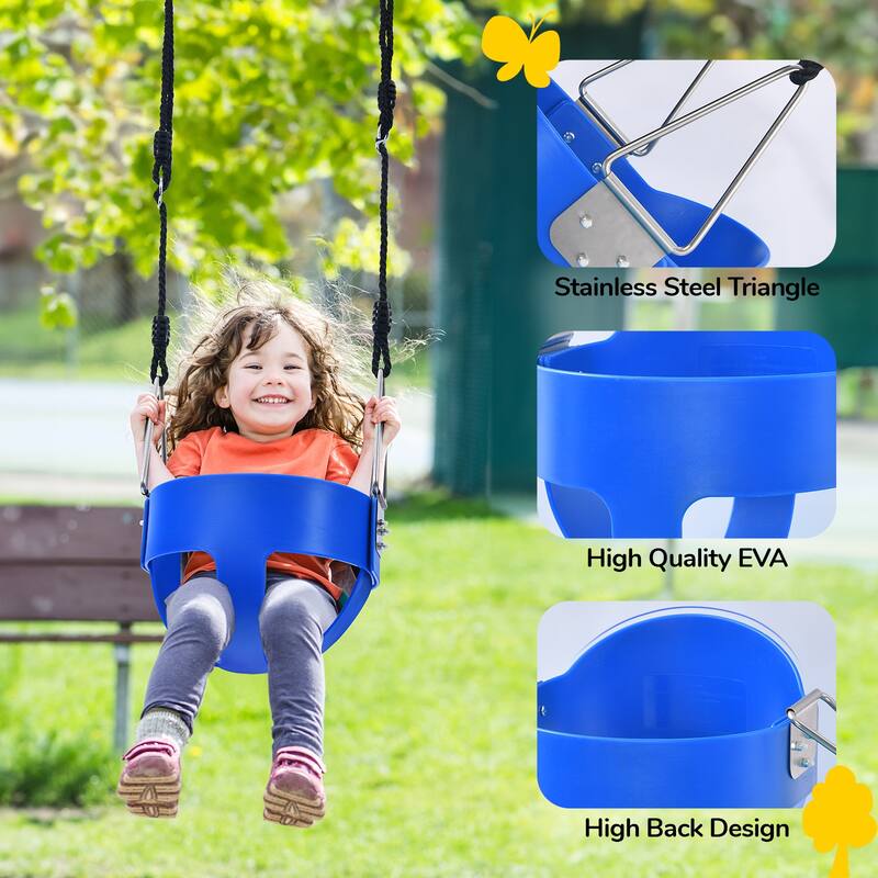 Heavy Duty A-Frame Metal Swing Set for Backyard with Toddler Swing, Saucer Swing for Kids