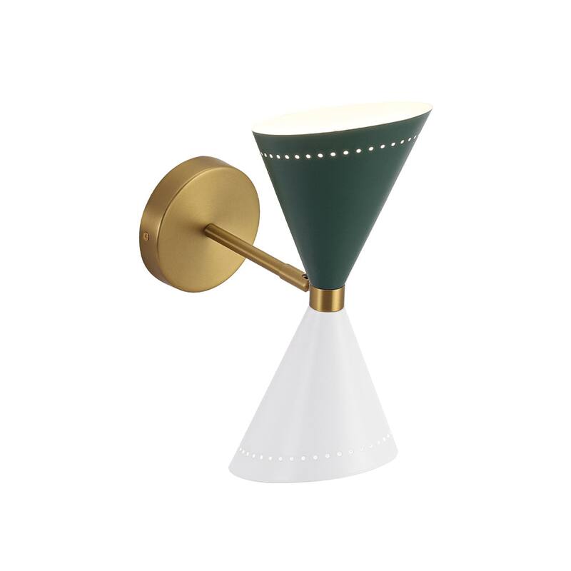 Modern Stylish 2-Light Colorblock Hourglass Bathroom Wall Lamp