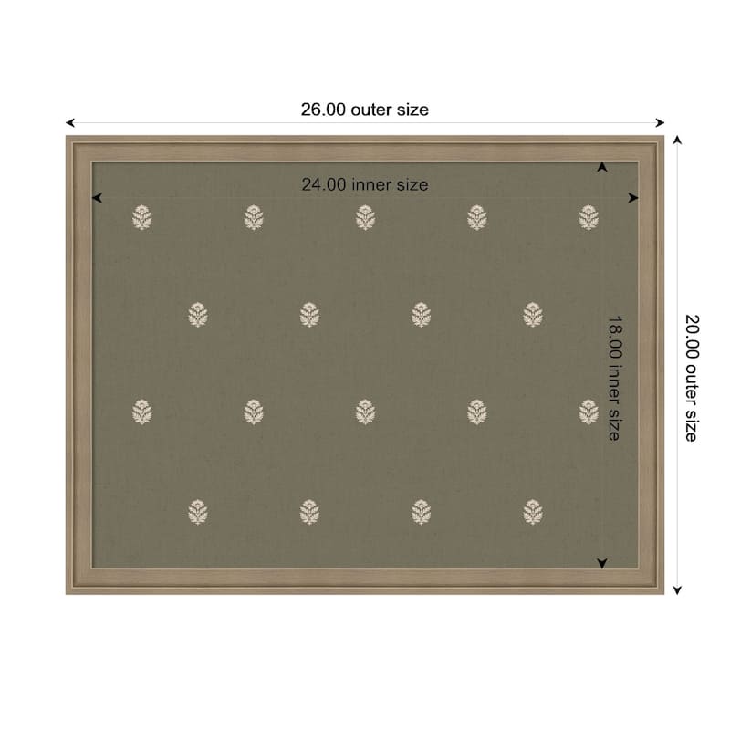 Kate and Laurel Pinboard Green Botanical Block Print