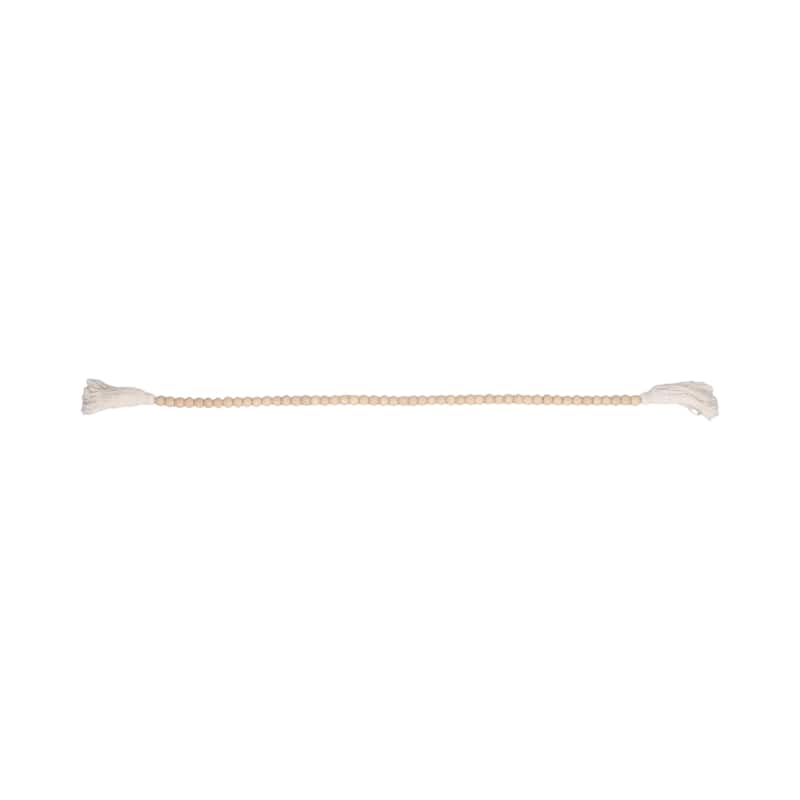 45"Lx1" Diameter Wood Beads, Bohemian Macrame Wall Decor and Home Accent for Living Rooms, Bedrooms - 45" x 1" x 1"