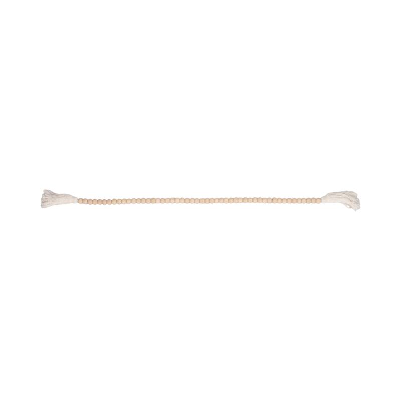 Wood Beads, Natural Finish, Bohemian Macrame Wall Decor and Home Accent for Living Rooms and Bedrooms - 45" x 1" x 1"
